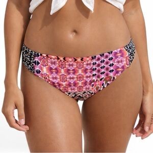 La Blanca Perfect Patch Side Shirred Accented Hipster Swim Bottom Sz 6 Pink NWT!